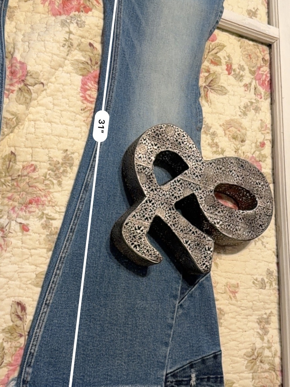 Bridge by Gly Flying Monkey Brand Women’s TriTones Flare 70’s Style Size 28 - Picture 6 of 12